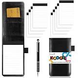 Koogel 11PCS Mini Pocket Notepad Holder Set, 3.4 x 5.5 Inch Small Notepad with Pen and 9 Memo Book Refills Server Lined Papers Desk Notepads for Office Supplies, Writing and Memo pads 30 Sheets Each