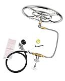 DIY Round Gas Fire Pit Kit with 12-Inch Stainless Steel Fire Pilot Installation Kit,Fire Ring Burner Valve Assembly Kit Replacement for Propane Gas Fire Pilot, Outdoor Fireplaces 90000 BTU