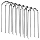 Trampolines Wind Stakes Heavy Duty U Type Sharp Ends Safety 12inch Ground Anchor Galvanized Steel for Soccer Goals, Camping Tents and Huge Garden Decoration (Trampoline Anchors 8pcs)