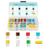 MuRealy Micro2 Fuse Kit - Micro 2 Fuses Assortment 56 PCS (5 7.5 10 15 20 25 30 AMP) with Puller Tool, ATR Micro2 Blade Fuse Kit for Truck SUV RV Boat