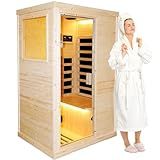OUTEXER Far Infrared Wooden Sauna Room Home Saunas Spa Dry Saunas Single Person Spa Finland Spruce Wood fit for 7ft Person