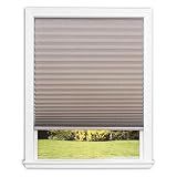 Redi Shade No Tools Easy Lift Trim-at-Home Cordless Pleated Light Blocking Fabric Shade Natural, 36" W x 64" L, (Fits windows 19 in - 36 in)