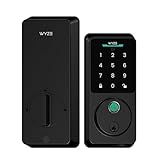Wyze Auto-Lock Bolt v2, Fingerprint Keyless Entry Smart Lock, AI Learning Scanner with Wi-Fi Front Door Lock Deadbolt, Auto-Lock, 8 Months Battery, BHMA2, IP53, Anti-Peep Keypad, Backup Keys