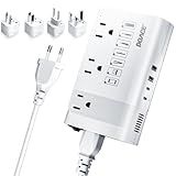 DOACE Voltage Converter US to Europe, 350W Converter for European Travel for Curling Iron and Hair Straighteners, 220V to 110V Converter Plug Adapter with 2 USB A & 2 USB C Ports