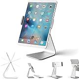 Tablet Holder Stand, Stouch 360° Rotatable Aluminum Desktop Holder Mount Compatible for 7-13 inch Galaxy Tab S8, iPad Pro/Air/Mini,Nexus, Surface Pro 4 Kiosk POS Silver