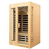 KUNSANA 2 Person Infrared Sauna, Far Infrared Saunas for Home, Hemlock Wood Sauna Room, Low EMF Indoor Home Sauna Spa, 1500Watt, Bluetooth Speakers, Reading Lamps
