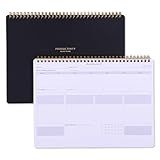 Weekly Desk Planner Monday Start - Dashboard Desk Pad Ideal for Project Manager, Business Owner, Freelancer, and Multitaskers to Achieve Goals - Spiral Productivity Journal
