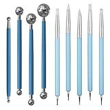 Dotting Tools, Silicone Clay Sculpting Tool, Ceramic Clay Ball Stylus Dot Painting Tools, Pottery Embossing Tool for Rock, Nail, Blending, Drawing, Modeling