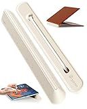 ergounion 3 in 1 Silicone Laptop Stand, Keyboard Riser for Ergonomic Typing/Reading, Portable Laptop Cooling Stand, for Home Office School and Travel, Oval Base, Bright Beige