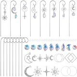 SUNNYCLUE 1 Box DIY 8 Sets Sun Catcher Garden Stakes DIY Plant Suncatcher Kit Metal Sun Moon Charms Glass Crystal Fairy Wand Hanging Art Beads for Garden Plants Decor Making Supplies Holiday Outdoor