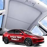 Wigoo 2025 Tesla New Model Y Juniper Accessories Sunshade Roof [Never Sag, Nano Ice-Crystal Coatings] 3-Gen Heat Insulation Glass Roof Sun Shade, Accessories for Tesla Juniper Model Y, Interior Gray