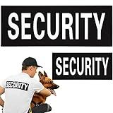 Security Patch 2 Pack Reflective Security Patch Hook and Loop Durable Fabric Patches with Reflective Printed Letters for Officer Guard Custom Uniforms Vest, Jacket, Carrier, Hat, 1Small and 1 Large