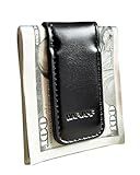 WAFJAMF Slim Magnetic Money Clips Leather Business Card Holder Portable Cash Wallet Clip-Black