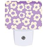 AKKAVNIA Vintage Groovy Flowers Night Light Plug-in Wall Decorative Night Lamp with Dusk to Dawn Sensor Led Night Light Bedroom Kitchen Hallway Stairs Wall Lamp