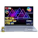 ASUS Vivobook S16 AI PC Laptop 16" 2.8k OLED 120Hz (600nits, 100% DCI-P3) Intel 16-core Ultra 9 285H 32GB RAM 1TB SSD Backlit for Creator Designer Business Professional Win11 ICP Hub w/Copilot+ AI