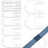 BENECREAT 9 Sizes Quick Pleater, 1/2~4 Inch Acrylic Sewing Tools, Quick Pleater Set Fabric Pleating Tool for Quilting, Apparel Sewing, Beginner or Experienced Tailor, 3mm Thick