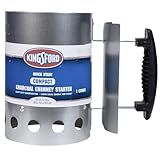 Kingsford Compact Charcoal Chimney Starter for Grills and BBQs, Dimensions 8.1 x 5.7 x 10 Inch, Quick-Light, Heat Shield, Stay-Cool Handle, Durable Zinc Steel, No Assembly
