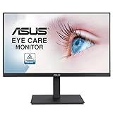 ASUS 27” 1080P Monitor (VA27EQSB) - Full HD, IPS, 75Hz, Adaptive-Sync, Speakers, Eye Care, Low Blue Light, Flicker Free, DisplayPort, HDMI, USB Hub, D-Sub, Frameless, Wall Mountable, Height Adjustable