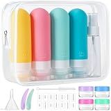 16pack Travel Bottles for Toiletries, TSA Approved LeakProof Squeezable Silicone Toiletry Containers for Shampoo, Conditioner, 3oz Portable Refillable Traveling Size Liquid Containers (16Pcs/Colorful)