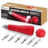 Linocut Carving Tools - Linoleum Cutter Kit with 6 Blades for Block Printing, Stamp Making Carving, Linocut Kit for Printmaking - Arts and Crafts Tools for Beginners, Adults, Artists