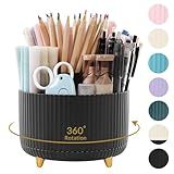 SKYDUE 360 Degree Rotating Desk Organizer, Dual-Purpose Pencil Pen Holder for Desktop, Rotating Desk Pen Organizer with 5 Slots, Office Supplies, Pencil Cup for Office, School, Home