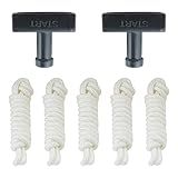 RAROZEEK Pull Cord Rope for Champion 2500 3500 4000w Generator Parts Honda and Clones GX160 GX200 Predator 212cc Engine Recoil Starter Pull Start Cord 3.5mm 4.27ft (5 Pack Rope with 2 Handles)