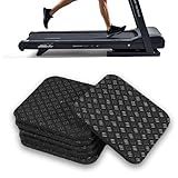 6pcs Treadmill Mat Pads, 4x4 Inch High Density Silicone Treadmill Mat for Carpet Floors Double-Sided Anti-Slip Exercise Equipment Mat Treadmill Vibration Pads for Most Fitness Equipment