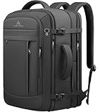 AREYTECO Travel Backpack, 50L Expandable Extra Large Laptop Backpack, Carry On Backpack Water Resistant Business Suitcase Daypack Bag Fits 17 Inch Laptops, Travel Gifts for Men Women, Black