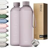 KIVY Large Water Bottle 50oz [Lightweight & Shatterproof] Fits Backpack & Cupholder for Travel, Sports, School - Extra large water bottle no straw - 1.5 Liter water bottles - 50oz Water bottle Taupe