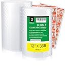 wanguagua 2 Pack 12 Inch x 72 ft Total Bubble Packing Wrap for Moving Boxes Shipping Cushioning Supplies Perforated Every 12”