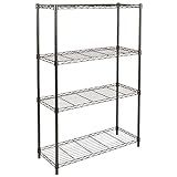 Amazon Basics 4-Shelf Adjustable Heavy Duty Steel Wire Rack Storage Shelving Organizer for Kitchen, Garage, 36" L x 14" W x 54" H, Black