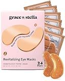grace & stella Caffeine Under Eye Patches - Awakening Eye Patches for Puffy Eyes and Dark Circles - Under Eye Mask Patches with Niacinamide & Hyaluronic Acid - Vegan, Cruelty-Free (Bronze, 24 Pairs)
