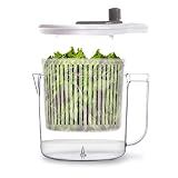 BINO | Salad Spinner - 2.6 Qt | Small Manual Lettuce Spinner with Built-in Draining System | Salad Spinner, Colander, and Water Pitcher in One | Fruit & Vegetable Basket Colander | Kitchen Gadgets