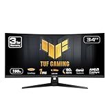 ASUS TUF Gaming 34” Ultra-Wide Curved Monitor (VG34VQ3B) – 21:9 QHD (3440x1440), 180Hz, 1ms, Extreme Low Motion Blur Sync, FreeSync Premium, Speaker, 90% DCI-P3, DisplayWidget Center, 3 yr Warranty