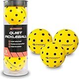 PIKKOFUN Quiet Pickleball Balls - Silent Foam Practice Pickleballs for Indoor Training & Wall Drills - 3 Pack with Storage Tube - Soft & Safe Practice Balls