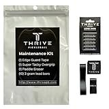 Thrive Pickleball Paddle Maintenance Kit - Includes Paddle Eraser - (10) 3g Lead Weight Bars - (1) Super Tacky Overgrip - (1) Edge Guard Tape (fits up to 16mm, No Logo) (Black)