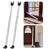 Rerishom 2 Pack Door Security Bar, Heavy Duty Patio Door Lock,White