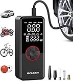 Tire Inflator Portable Air Compressor,150PSI Faster Inflation Cordless Tire Air Pump with Digital Gauge,Auto Shut-Off,LED Light,Electric Air Pump for Car Tires,SUV, Motorcycle, Bike, Balls