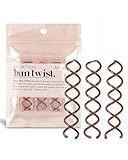 Kitsch Spiral Bobby Pins for Girls and Women - Hair Bun Maker | Rounded Tips, Chip-Resistant Bun Twist Spiral Hair Pins | Secure Hold All-Day | Ideal Gifts for Women - 3Pcs, Brown