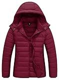 TDYPCI Women's Winter Coat Lightweight Waterproof Puffer Jacket - Quilted Short Down Coat for Women, Ultra Warm Winter Jacket with Hood