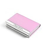 Custom Business Card Holder for Free Engraving (Pink)
