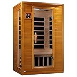 DYNAMIC SAUNAS Andora 2-Person Low EMF FAR Infrared Sauna with Red Light Therapy - Personal Indoor Dry Heat Wooden Sauna with Bluetooth Speakers for Home & Gym - Made from Canadian Hemlock Wood