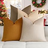 a moment Pack of 4 Christmas Couch Pillow Covers,Outdoor Waterproof Cushion Covers for Patio Furniture Garden Pet-Friendly Stain-Resistant Throw Pillow Cases 18x18 inch Brown
