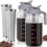 JunVpic Cold Brew Coffee Maker, 64 oz Glass Mason Jar Pitcher