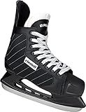 Riedell Bruin Ice Skates - Durable, Comfortable Ice Hockey Skates for Men and Women with Rugged Foam-Padded Uppers and Stainless Steel Blades - Black, Size 8