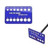 CROWN ME Billiard Cue Tip Measure Tool, Cue Tip Size Measure Tool,Blue