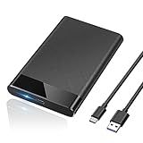 POSUGEAR 2.5'' External Hard Drive Enclosure, 6Gbps USB C 3.1 Gen 2 to SATA III Tool-Free External Hard Drive Case for 7mm/9.5mm 2.5 inch SSD HDD with UASP, Compatible with WD Toshiba Samsung PS4 Xbox