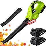 Mueller UltraStorm Cordless Leaf Blower, 2 Batteries Included for 2X Runtime, 140 MPH 20V Brushless Motor, 3.3 lb Lightweight, 2-Speed Variable, 1-Hour Fast Charge, for Lawn, Patio, Driveway & Snow