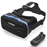 2025 Upgraded VR Headset for Smartphones with Bluetooth Controller | 7-inch HD Aspheric Lens | Adjustable Focus & Eye Width | Cool Ventilation Design | for iPhone 15 Pro/Android 4.7-7 inch