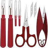Sewing Seam Ripper Tool,Stitch Remover and Thread Cutter with 2Big+2Small Seam Rippers,1 Pack Thread Snips,1Pack 5”Scissor